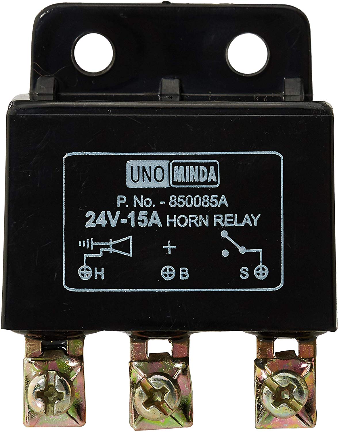 Uno Minda 850085A HORN RELAY - 3 PIN - (PLASTIC BODY) - 24V/15A - WATERPROOF For-UNIVERSAL 